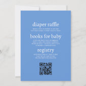 QR Code Italiaans Blauw Tegels Citroen Baby shower Kaart (Achterkant)