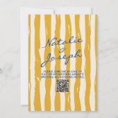 QR Code Italiaans Hand Geschreven Pinstripes Huwel Kaart (Achterkant)