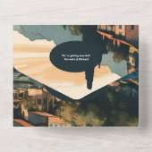 QR Code Italië Comomeer Bestemming Bruiloft All In One Uitnodiging (Achterkant)