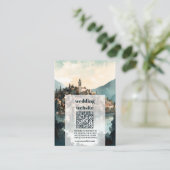 QR code Italië Comomeer Bestemming Bruiloft Informatiekaartje (Staand voorkant)