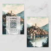 QR code Italië Comomeer Bestemming Bruiloft Informatiekaartje (Voorkant / Achterkant)
