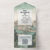 QR Code Italië Rome Bestemming Bruiloft All In One Uitnodiging (Binnen)