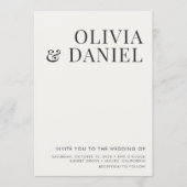 QR Code Ivory Beige Minimalist Photo Wedding Kaart (Voorkant)