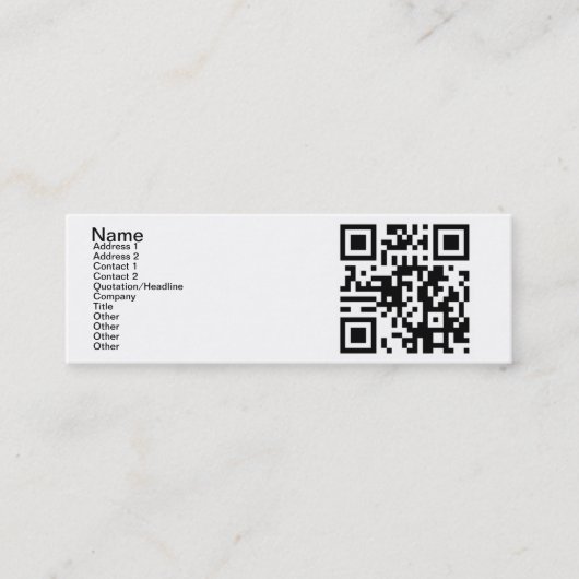 QR-code - Ja, ik ben Single! Mini Visitekaartje (Voorkant)