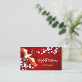 QR-code | Japanse kraan rood Visitekaartje (Staand voorkant)