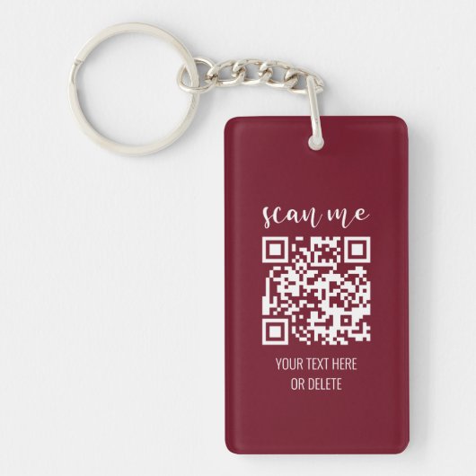 QR-code Je Logo Bourgogne Sleutelhanger (Voorkant)