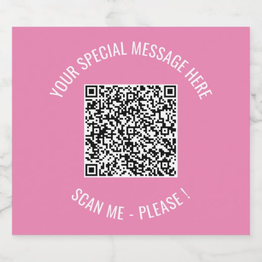 QR-code Je speciale berichtverrassingsoverzicht Sparkling Wijnetiket (Enkel label)