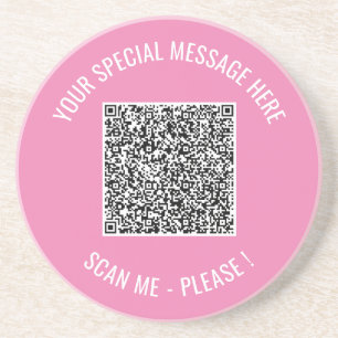 QR-code Je speciale berichtverrassingsoverzicht Zandsteen Onderzetter