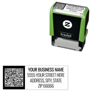 QR Code Jouw naam retour adres Zelfinkting stempel