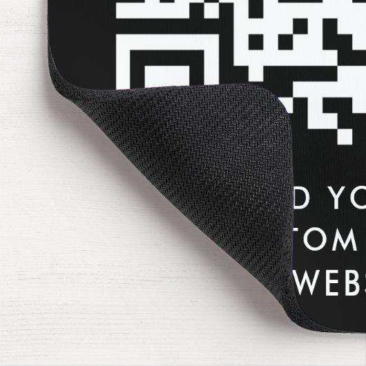 QR-code | Jouw tekst Black Modern minimalist Muismat (Hoek)