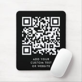 QR-code | Jouw tekst Black Modern minimalist Muismat (Met muis)