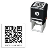 QR Code Jouw tekst Clean Eenvoudig Modern Minimali Zelfinktende Stempel (In situ)