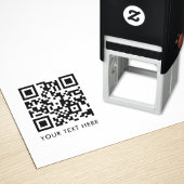 QR Code Jouw tekst Clean Eenvoudig Modern Minimali Zelfinktende Stempel