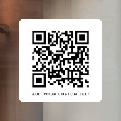 QR-code | Jouw tekst Modern Minimalist Simple Whit Raamsticker