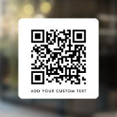 QR-code | Jouw tekst Modern Minimalist Simple Whit Raamsticker