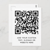 QR-code | Jouw tekst Modern minimalistisch eenvoud Briefkaart (Voorkant / Achterkant)