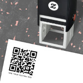 QR-code | Jouw tekst Modern minimalistisch eenvoud Zelfinktende Stempel