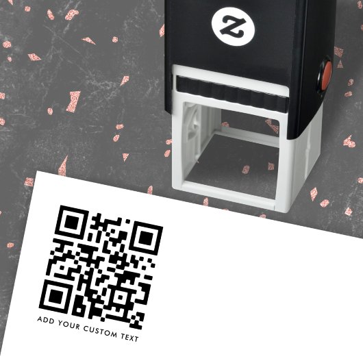 QR-code | Jouw tekst Modern minimalistisch eenvoud Zelfinktende Stempel