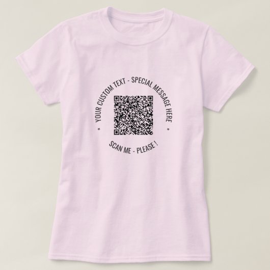 QR Code Jouw tekst Special Message T-Shirt Gift (Design voorkant)