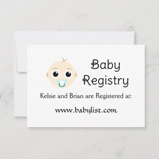 QR-code — Kaart register Baby shower (Voorkant)
