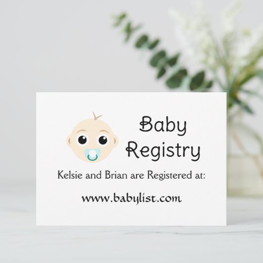 QR-code — Kaart register Baby shower (Staand voorkant)