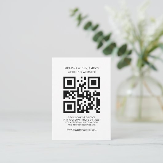 QR-code Kaart van RSVP-behuizing voor bruiloft web (Staand voorkant)