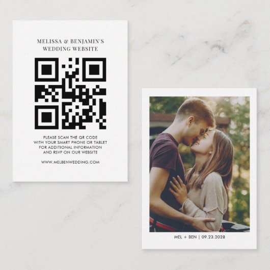 QR-code Kaart van RSVP-behuizing voor bruiloft web (Voorkant / Achterkant)