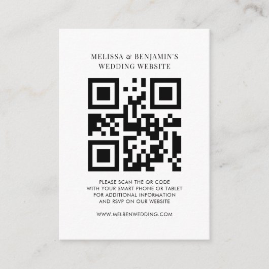 QR-code Kaart van RSVP-behuizing voor bruiloft web (Voorkant)