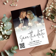 qr code kalligrafie koppel foto save the date 