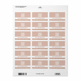QR CODE kantoor afdeling beige & bruine boho stipp Etiket