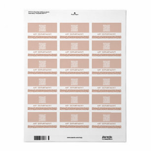 QR CODE kantoor afdeling beige & bruine boho stipp Etiket