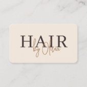 QR Code Kapper Beige Neutrale Typografie Visitekaartje (Voorkant)