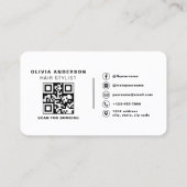QR Code Kapper Moderne Typografie Visitekaartje (Achterkant)