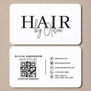 QR Code Kapper Moderne Typografie Visitekaartje