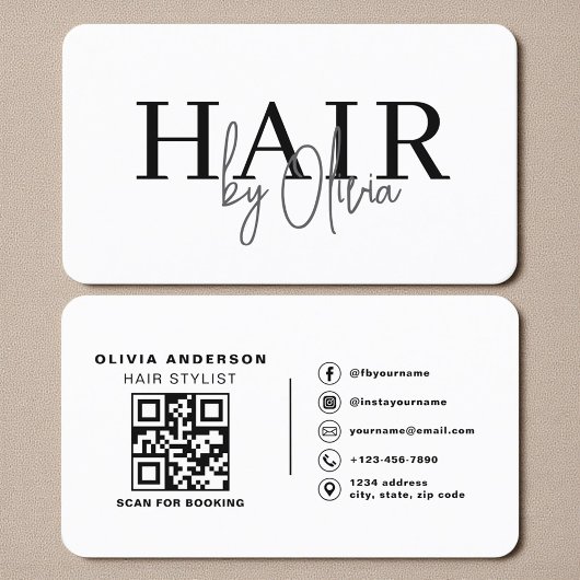 QR Code Kapper Moderne Typografie Visitekaartje