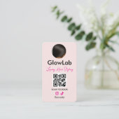 QR Code Kapper Roze Instagram Foto Visitekaartje (Staand voorkant)