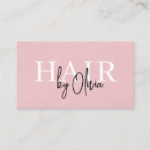 QR Code Kapper Roze Suède Typografie  Visitekaartje (Voorkant)