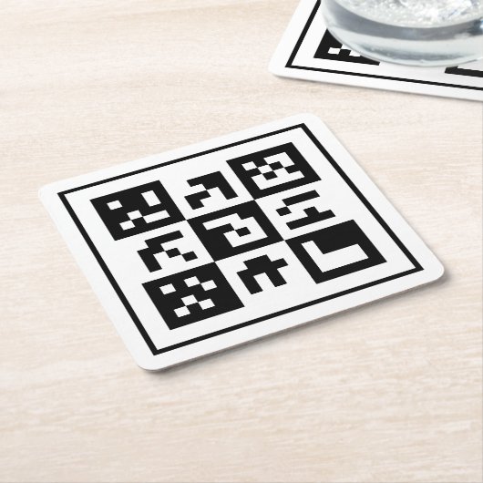 qr-code kartonnen onderzetters (Schuin)