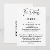 QR-code Keltische Knoopwerk Pijlsymbool Trouwdetai Informatiekaartje (Voorkant / Achterkant)