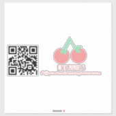QR Code Kersen Bedrijfsnaam Auto Sticker (Vel)
