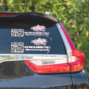 QR Code Kersenbloesem Bedrijfsnaam Auto Sticker