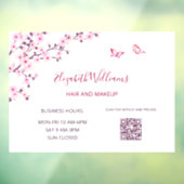 QR Code | Kersenbloesem Roze Wit  Raamsticker (Vel 3)