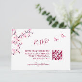 QR-code | Kersenbloesem RSVP Informatiekaartje (Staand voorkant)
