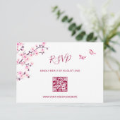 QR-code | Kersenbloesem RSVP Informatiekaartje (Staand voorkant)