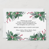 QR Code Kerst Holly Greenery 5 Fotocollage Feestdagenkaart (Achterkant)