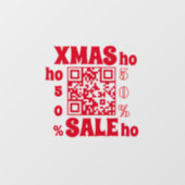 QR-code KERST SALES ho ho ho 50%   Raamsticker (Vel)
