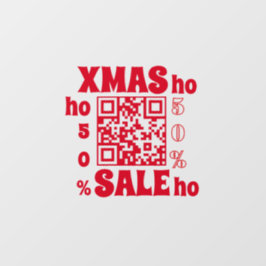 QR Code KERST UITVERKOOP ho ho ho 50%   Raamsticker