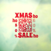 QR Code KERST UITVERKOOP ho ho ho 50%   Raamsticker (Vel 3)