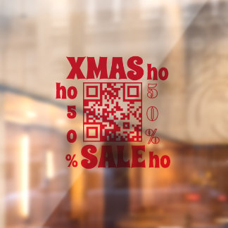 QR-code KERSTFEESTEN 50%   Raamsticker