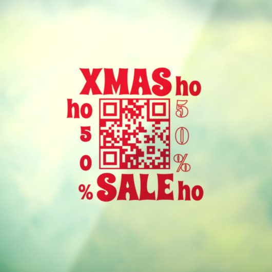 QR-code KERSTFEESTEN UITVERKOOP ho ho ho 50%   Raamsticker (Vel 3)